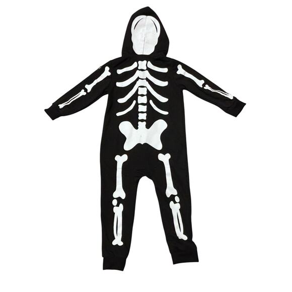 Tipsy Elves Toddler Skeleton Costume Hooded One-Piece 2T Halloween - Picture 2 of 5